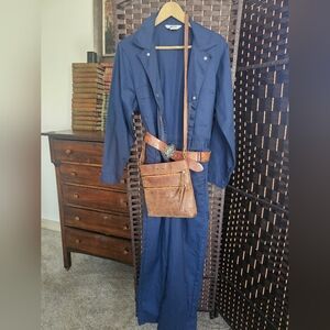 Navy Jumpsuit Coveralls Unisex Size 38 R Berco Work Apparel